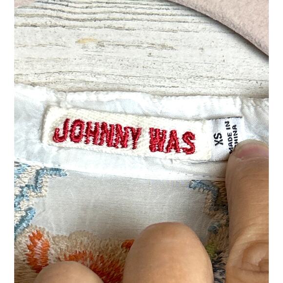 Johnny Was Women’s XS Harlow White Embroidered Sheer Tunic Blouse Top designer - Picture 6 of 10